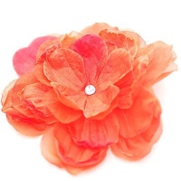 New Reflectionz Girls Hair Bow Orange Flower Clippie