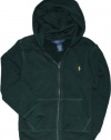 Polo Ralph Lauren Boy's Full Zip Fleece Hoodie, Regent Green, X-Large (18-20)