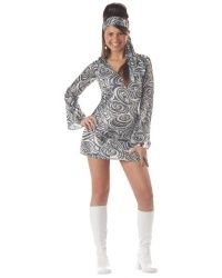 California Costumes Women's Disco Diva Costume,Silver,3-5