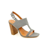 Calvin Klein Lanette Womens Size 6 Gray Open Toe Canvas Dress Sandals Shoes