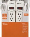 Belkin 6-Outlet Surge Protector 2-Pack with 2 feet cord