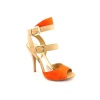 Paris Hilton Leslie Peep Toe Dress Sandals Shoes Orange Womens