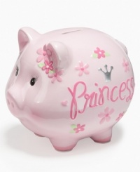 Help her start saving up for the castle of her dreams with this darling princess piggy bank from First Impressions.