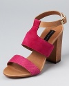 A simplistic silhouette from STEVEN BY STEVE MADDEN makes waves in standout fuchsia.