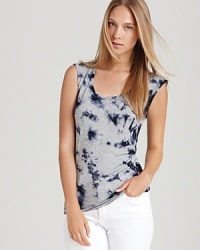 Crisp blue tie-dye lends eclectic inspiration to this MICHAEL Michael Kors tank. Team with crisp, white denim for boho polish.