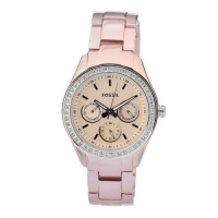 Fossil Women's ES2975 Quartz Rose Dial Aluminum Watch