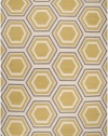 Surya Fallon Jill Rosenwald Honeycomb Flatweave Area Rug, 2-Feet by 3-Feet, Yellow/Cream/Gray