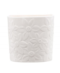 Darling florals are intricately sculpted in rich white bisque porcelain for a clean, beautiful way to present your favorite scent. From Lenox.