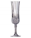 A fine vintage. Reminiscent of the most ornate jewelry of the Gilded Age, these Diamax champagne flutes are cut in crystal-clear glass with popular Longchamps styling. This set of toasting flutes is the perfect way to add a little decadence to any occasion.