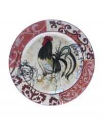 The vintage-inspired Lille Rooster platter layers bird, Baroque florals and letters from France in a shape for modern tables that's steeped in old-world charm. From Certified International's collection of serveware and serving dishes.