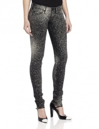 True Religion Women's Stella Splatter Skinny, Black, 32