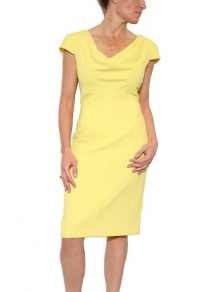 Women's Black Halo Gretchen Cowl Neck Dress in Neon Yellow Size 12