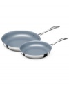 Combining a history of professional performance and unbeatable quality with stainless steel mastery, these fully clad 3-ply skillets take center stage in your space. The eco-friendly Thermolon nonstick ceramic coatings and thick aluminum cores promote hassle-free meals where food cooks quickly, evenly & releases with ease. 2-year warranty.