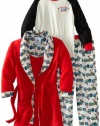 Baby Bunz Boys 2-7 Motorcycle 3 Piece Robe And Pajama Set