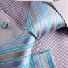 Blue Mens Fashion Tie Light Sky Blue Stripes Woven Silk Tie Handkerchiefs Cufflinks Gift Box Set Y&g Mens Tie Set H8041