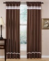 Spa Collection Curtains Chocolate and White Stripe Set of 2 Window Panels Coverings Treatments