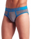 Diesel Men's Blade Fresh and Bright Brief, Steel Gray/Indigo, Small