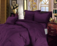 Chezmoi Collection 7 Pieces Solid Lavender Purple Micro Suede Comforter 90x92 bed-in-a-bag Set Queen Size Bed