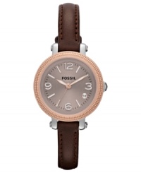 A slimmer version of their Heather collection, this Fossil watch complements everyday attire.