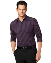 From dinner to the party to the after-party, this no-iron shirt from Van Heusen will keep you looking proper all night long.