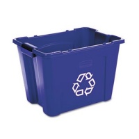 Rubbermaid(R) Computer Paper Collection We Recycle Container, 12 1/2 Gallons, 13 1/2-Inch H by 20-Inch W by 15-Inch D, Blue