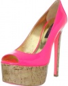 Ruthie Davis Women's Candy Peep-Toe Pump,Coral/Hot Pink,39 EU / 9 2A(N) US