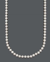 Polish your look with a fresh strand of pearls. Belle de Mer necklace features A cultured freshwater pearls (7-1/2-8 mm) with a 14k gold clasp. Approximate length: 18 inches.