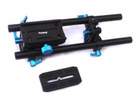 EzFoto Rail System 15mm Rod Rig Base Plate for HD DSLRs, Supports Follow focus