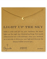 Sweet and symbolic, this delicate crescent shaped necklace from Dogeared is oh so night-right, cast in 14-karat gold.