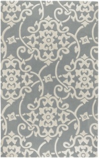 Area Rug 2x3 Rectangle Transitional Silver Gray-White Color - Surya Cosmopolitan Rug from RugPal