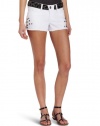 XOXO Juniors Studded Denim Short, White, 0