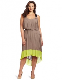 Jessica Simpson Women's Plus-size Pleated Colorblock Dress