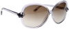 Tom Ford Women's 0163 Ingrid Transparent Light Violet Frame/Brown Gradient Lens Plastic Sunglasses