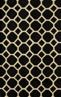 5' x 7'6 Rectangular Momeni Area Rug BLISSBS-11BLK5076 Black Color Hand Tufted in China Bliss Collection