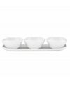 Feature modern elegance on your menu with the Classic Fjord dip bowls and tray from Dansk's collection of serveware and serving dishes. The set serves up glossy white porcelain in fluid shapes to keep tables looking totally fresh.