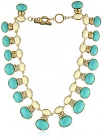 Anne Klein Grove Turq Gold-Tone Collar Necklace