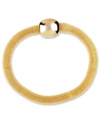 Mesh master. Add some interest to your everyday look with this textured bracelet from Anne Klein. The flex design features a tactile mesh pattern punctuated with a gorgeous, golden stone. Crafted in gold tone mixed metal. Approximate diameter: 7-3/4 inches.