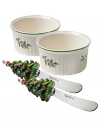 Great for serving warm dips or custard desserts, this pair of dishes make a handy addition to your holiday serveware. Comes with two tree-handled servers. Created in 1938, the Spode Christmas Tree is now recognized around the world as simply part of Christmas.