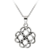 Sterling Silver Celtic Open Knot Pendant Necklace, 18