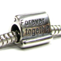 Sterling Silver Forever Together Letter Bead Charm For Pandora Troll Chamilia Biagi European Jewelry