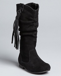 A soft take on her back-to-school boot, the JShaunna is lovely in slouchy suede and tassel accents