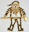 Santa Claus with Golf Club Swarovski Crystal Pin - Navika Holiday Designs