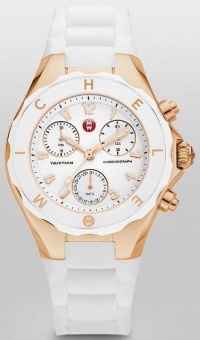 Michele Tahitian Jelly Bean Large White Rubber Strap Chronograph Ladies Watch MWW12F000008