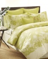 An allover lattice print in lime green adds a refreshing twist to your Tommy Bahama bed. Featuring 230-thread count cotton sateen. (Clearance)