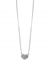 Show your love for all that sparkle. This darling heart pendant necklace from Anne Klein glistens with pave accents. Crafted in silver tone mixed metal. Approximate length: 16 inches + 2-inch extender. Approximate drop: 1/2 inch.