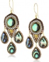 Miguel Ases Abalone Small 3-Drop Chandelier Earrings