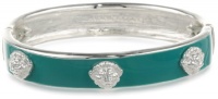 Anne Klein BRIGHT SIDE Silver-Tone Jade Lion Enamel Stretch Bangle Bracelet, 7.5