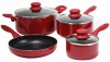 Gibson 83548.07 ColorSplash Branston 7-Piece Aluminum Cookware Set, Red