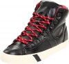 Pro-Keds Men's Royal Plus Hi D-Ring Sneaker, Black/Red, 10 M US