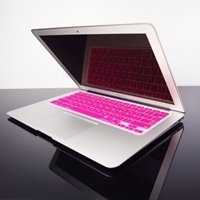 TopCase HOT PINK Keyboard Silicone Cover Skin for Macbook AIR 13 A1369 from Late 2010 - Mid 2011(JULY) with TOPCASE? Logo Mouse Pad